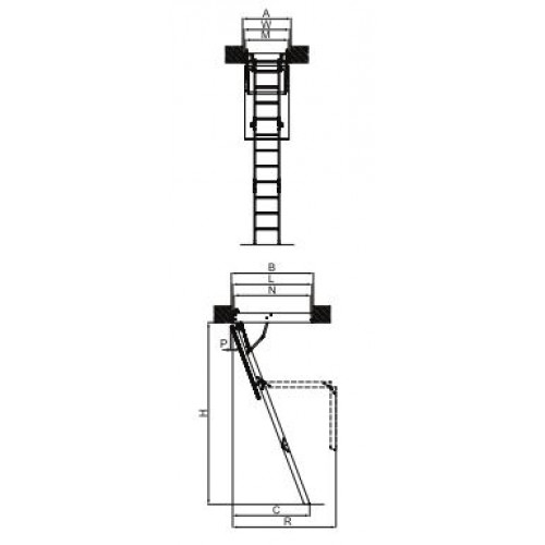 Чердачная лестница Fakro LWS 60х140х330