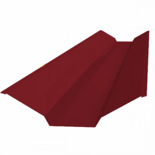 Планка ендовы верхняя 76х76х2000 0,4 PE с пленкой RAL 3005 Красное вино