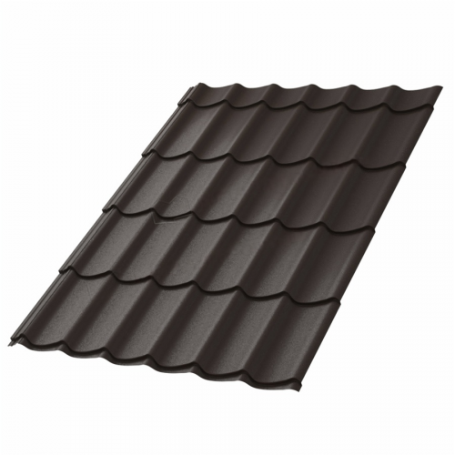 Металлочерепица Ламонтерра X VALORI 0,5 мм Dark Brown Тёмно-коричневый