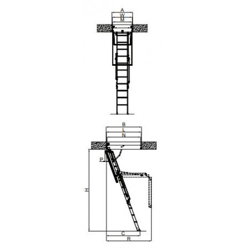 Чердачная термоизоляционная лестница Fakro LWL Extra 70х120х280
