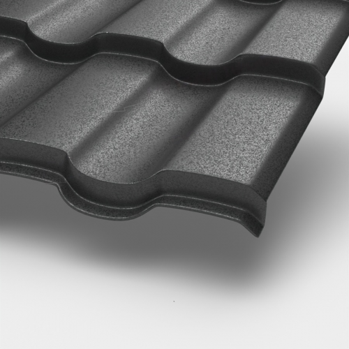 Металлочерепица Монтекристо VALORI 0,5 мм Dark Grey Тёмно-серый